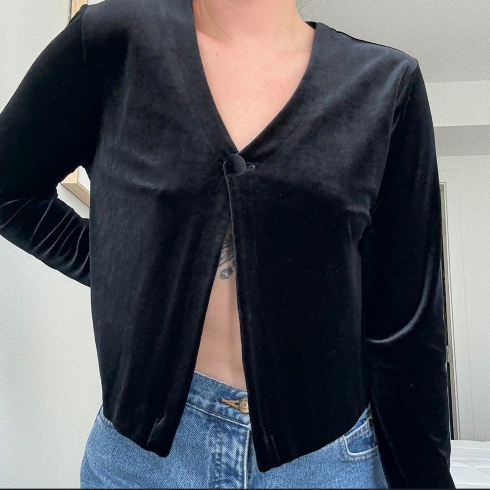 KSLA Vintage Grey Velvet Long Sleeve Top
